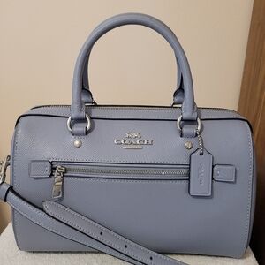 Coach Leather Satchel Bag in Dusty Blue